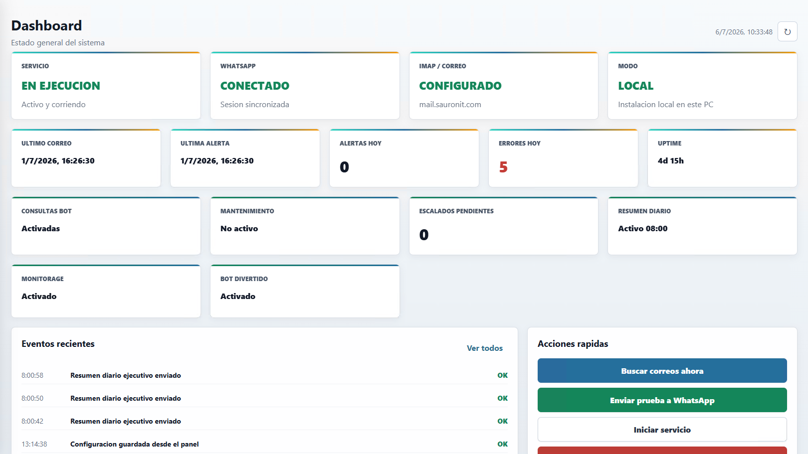 Dashboard de RealFlow Alert Engine